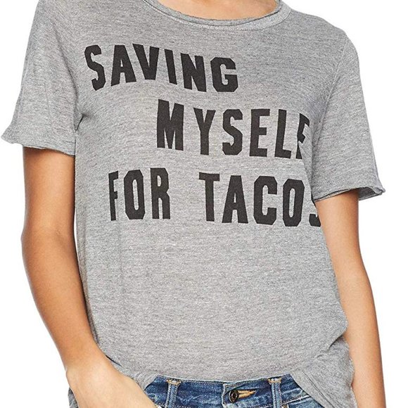 Chaser gray Saving Myself For Tacos graphic tee - Picture 2 of 5
